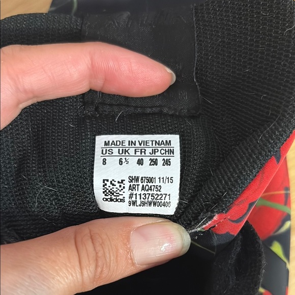 Adidas ZX Flux Floral Black and Red Sneakers - Picture 4 of 5